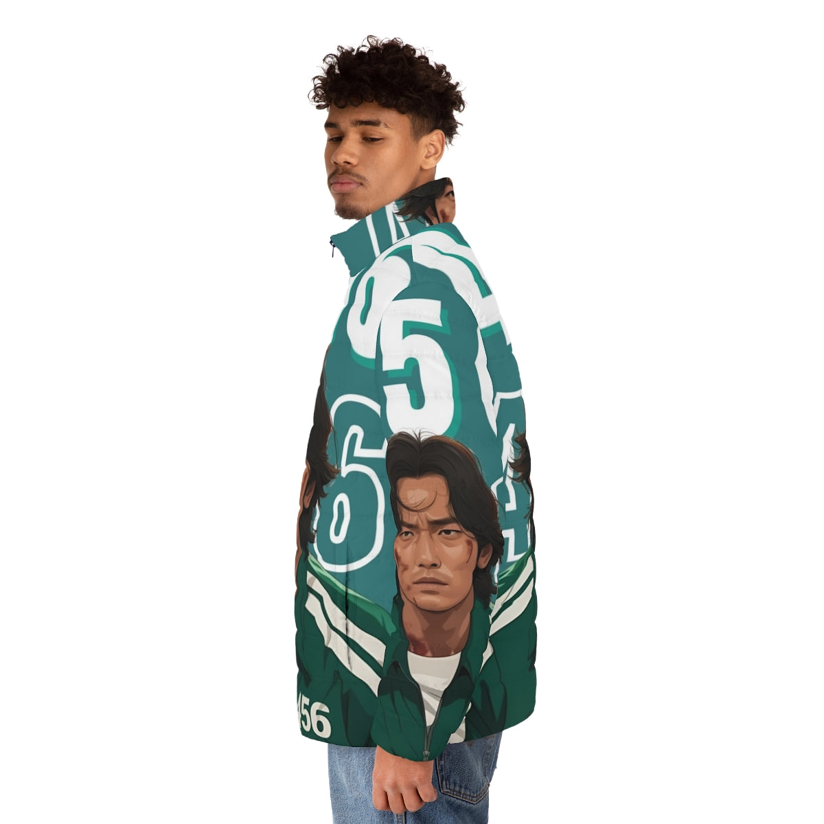 Squid Game Player 456 Seong Gi Hun Puffer Jacket 2 - Officially Licensed Merchandise - men side left