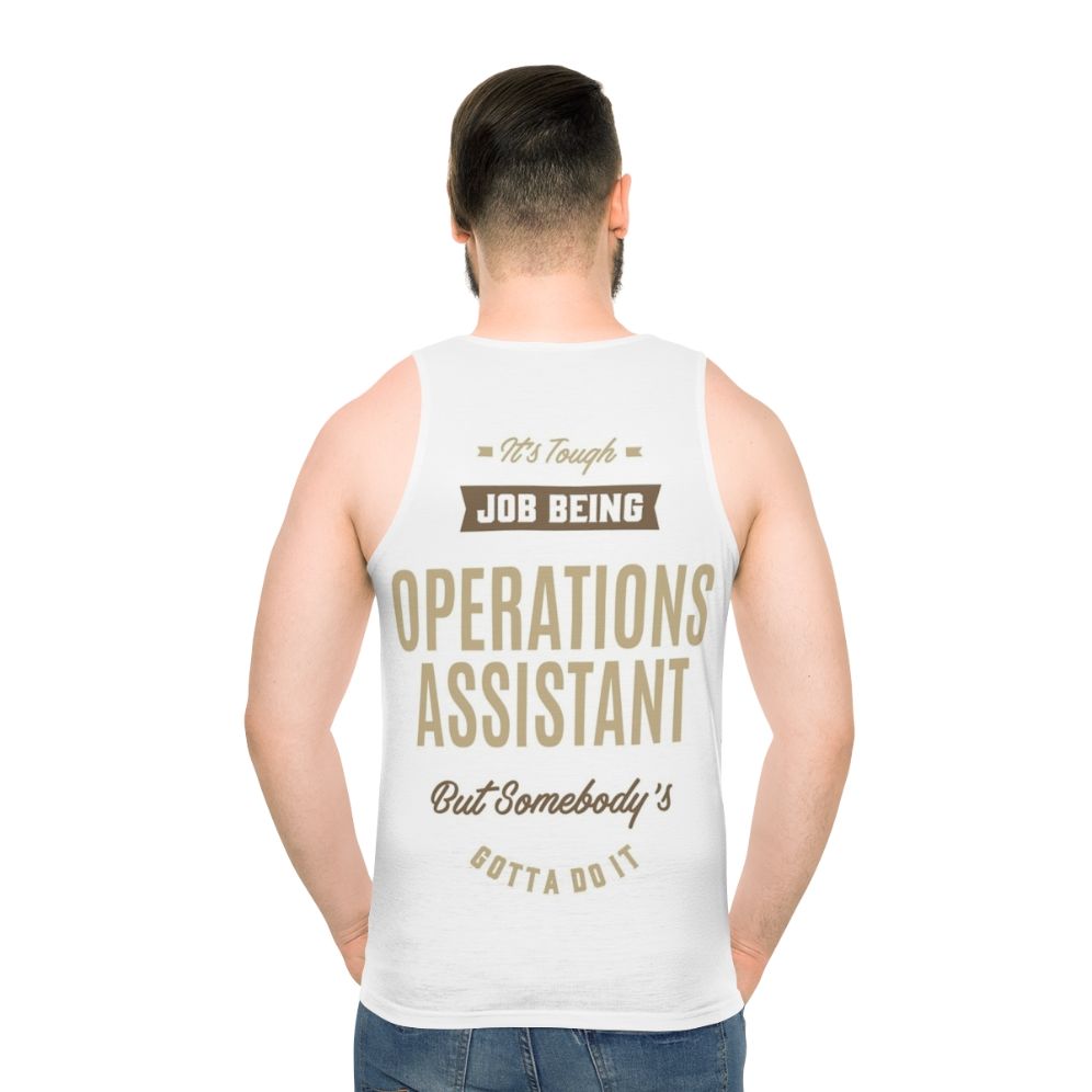 Unisex operations assistant graphic tank top - men back