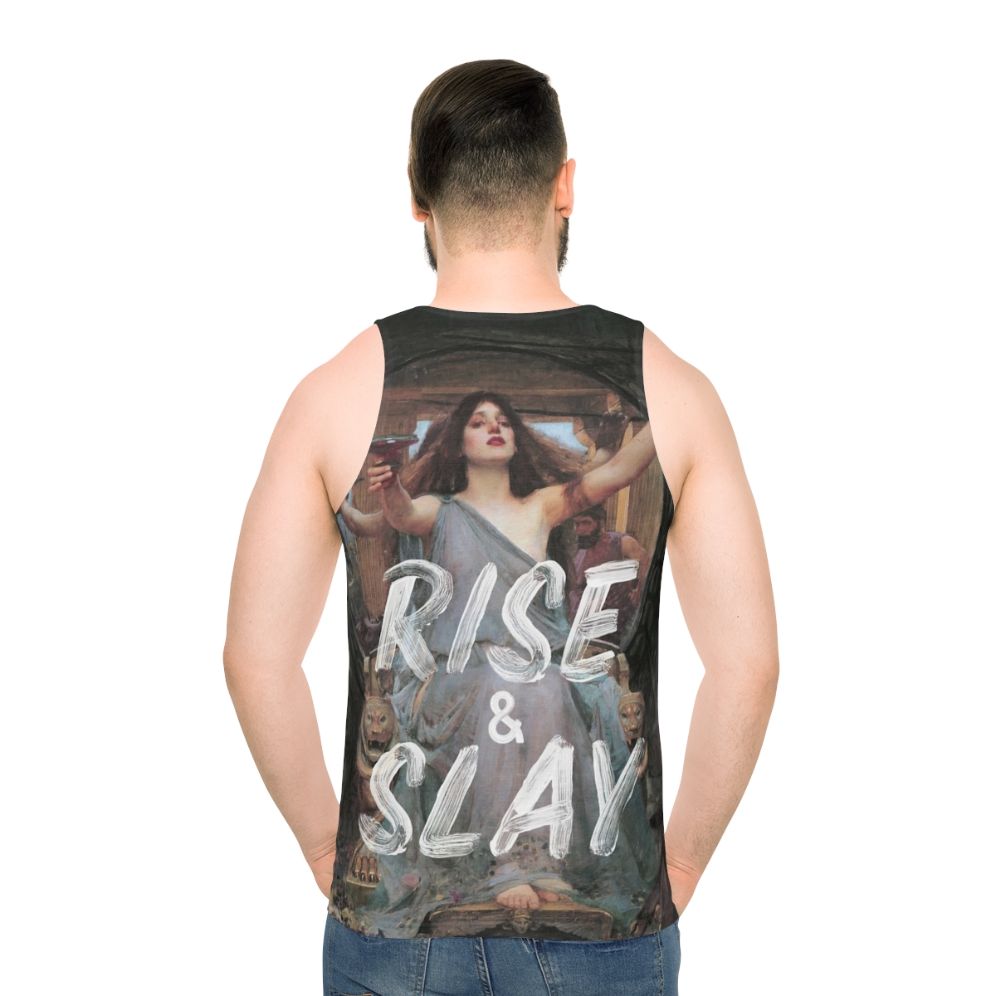 "Rise and Slay" motivational tank top - men back