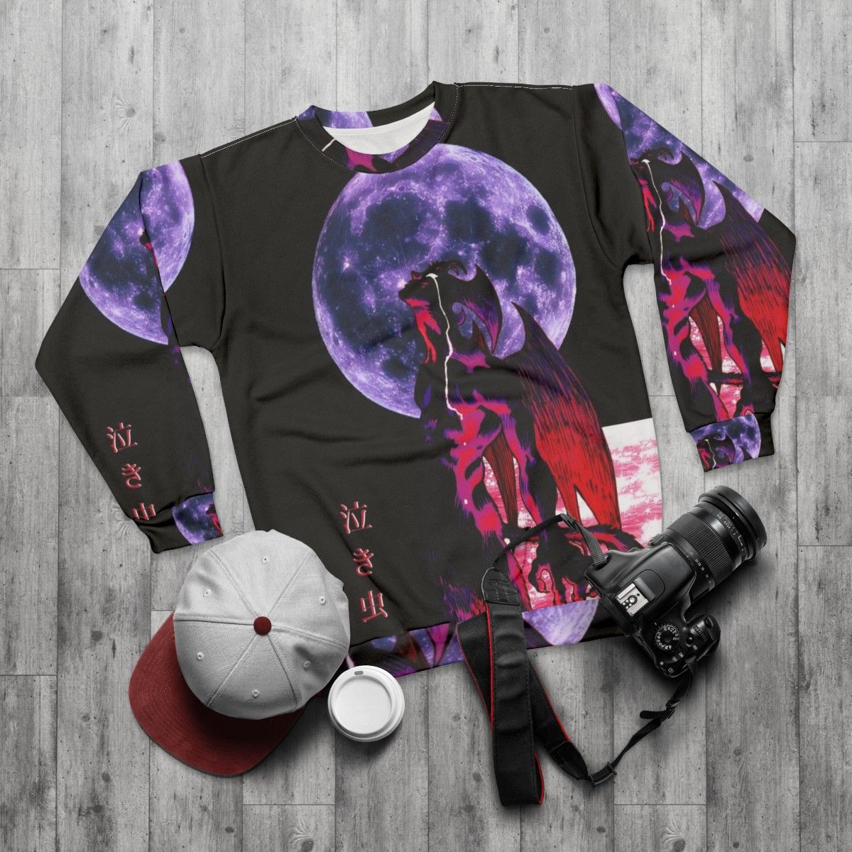 Akira Devilman Crybaby 90s Aesthetic Anime Sweatshirt - flat lay