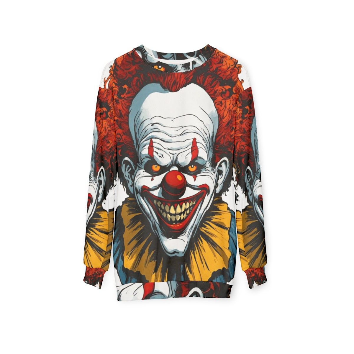 Vintage Evil Clown Sweatshirt - hanging