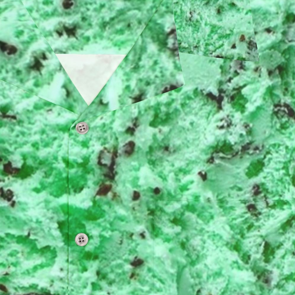 Mint chocolate chip ice cream Hawaiian shirt - Detail