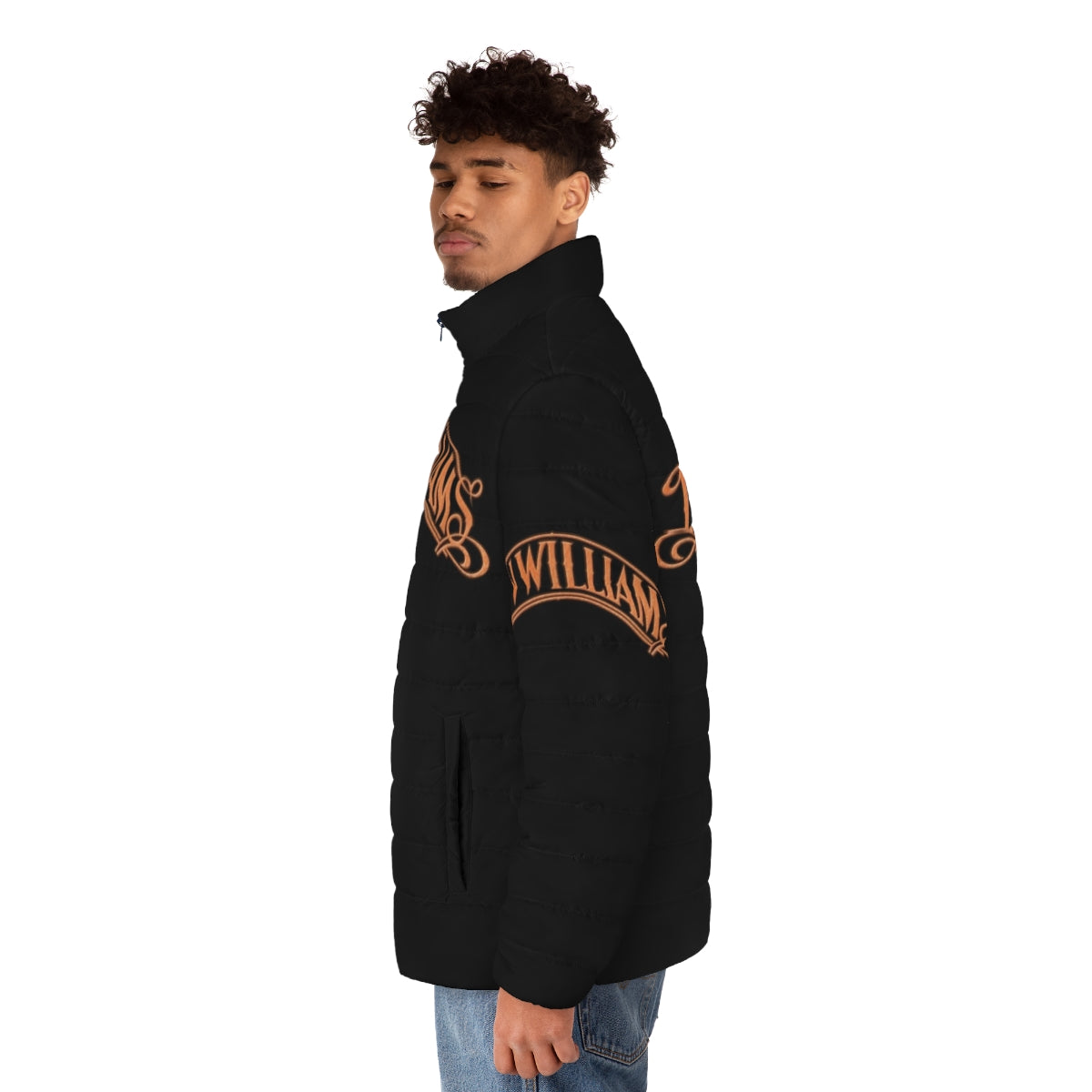 Stylish puffer jacket with music-inspired design, perfect for Don Williams fans - men side left