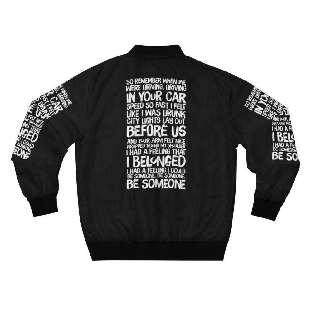 Tracy Chapman "Fast Car" Lyrics Bomber Jacket - Back