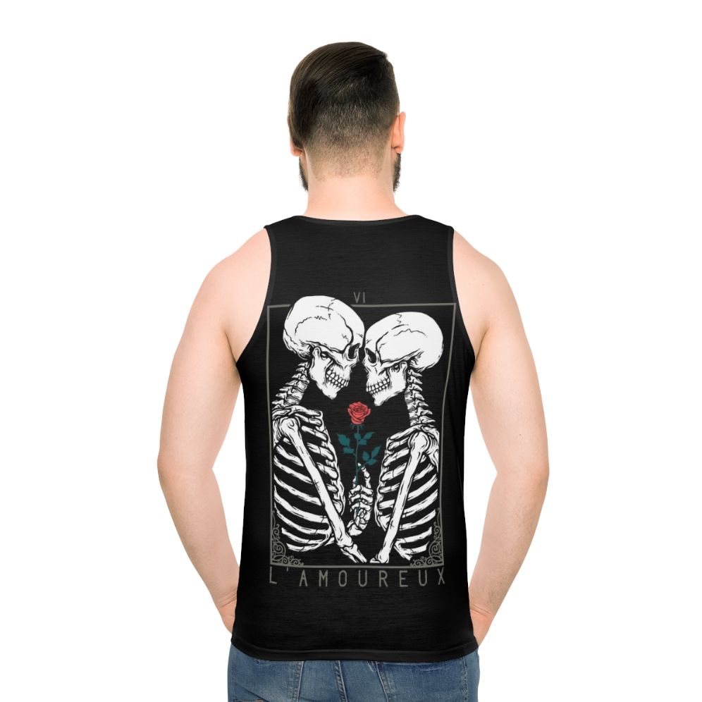 Unisex Lovers Tarot Tank Top - men back