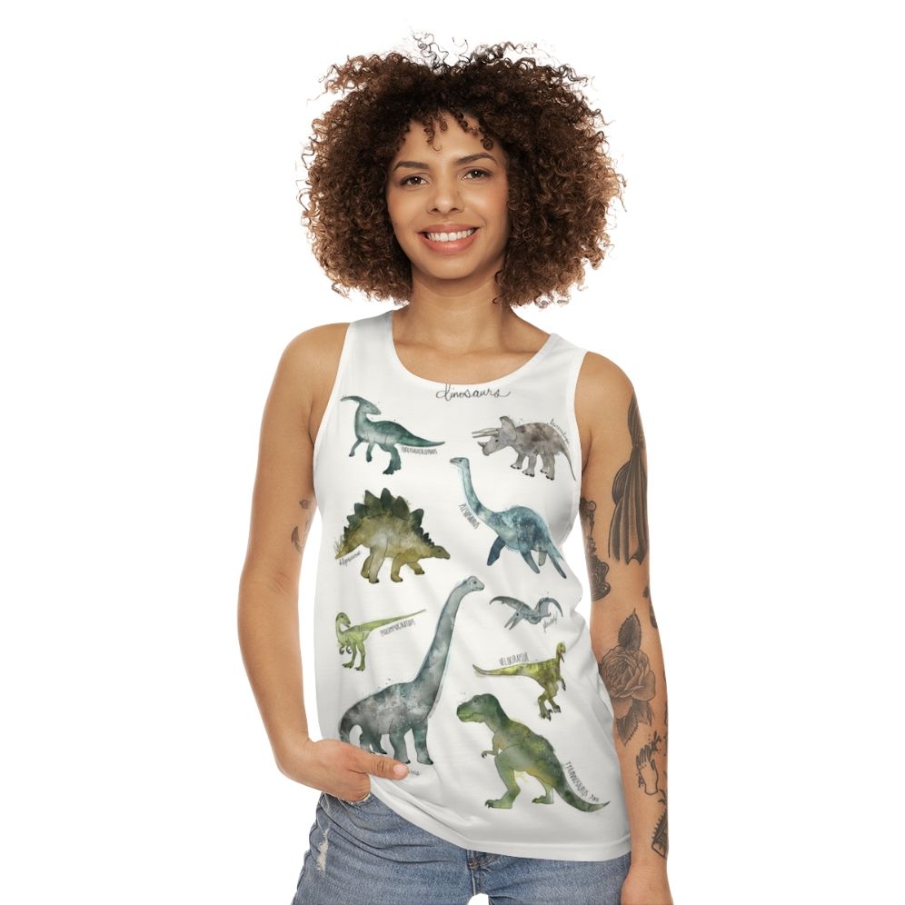 Unisex dinosaur graphic tank top - women