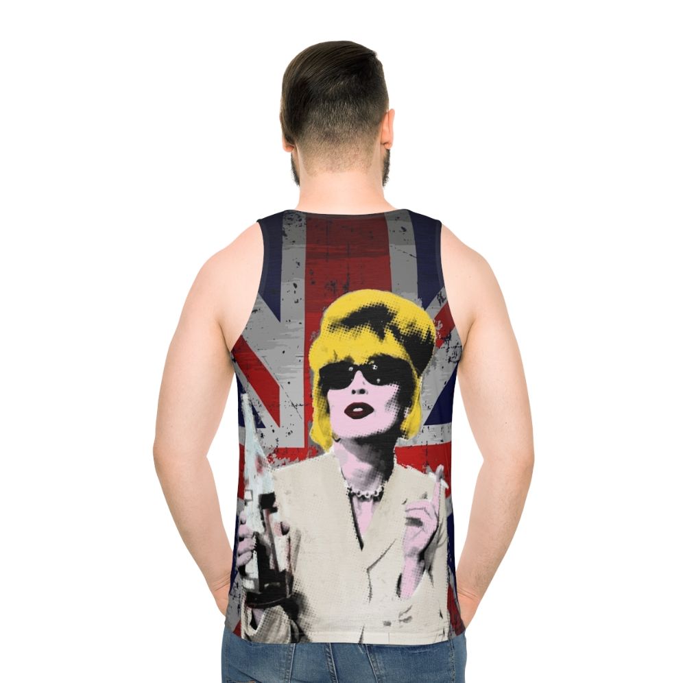 Fabulous unisex tank top with pop art inspired retro British design - men back