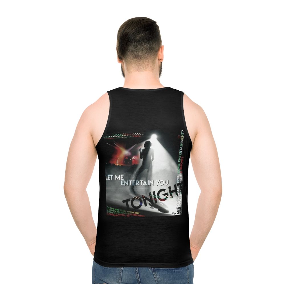 Retro 70s music lover unisex tank top - men back