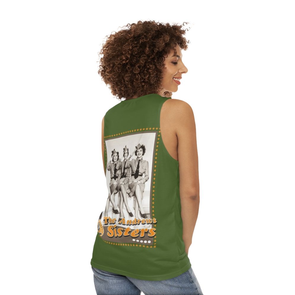 Vintage Andrews Sisters Unisex Tank Top - women back