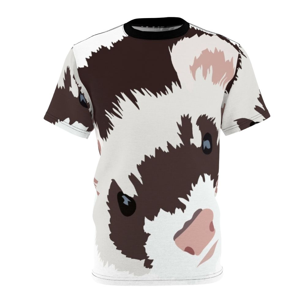 Ferret head vector art design on a t-shirt