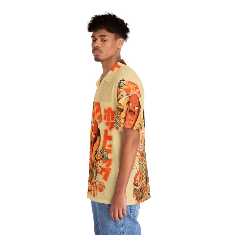 Hot Dog Hawaiian Shirt with Anime-Inspired Monster Artwork - People Left