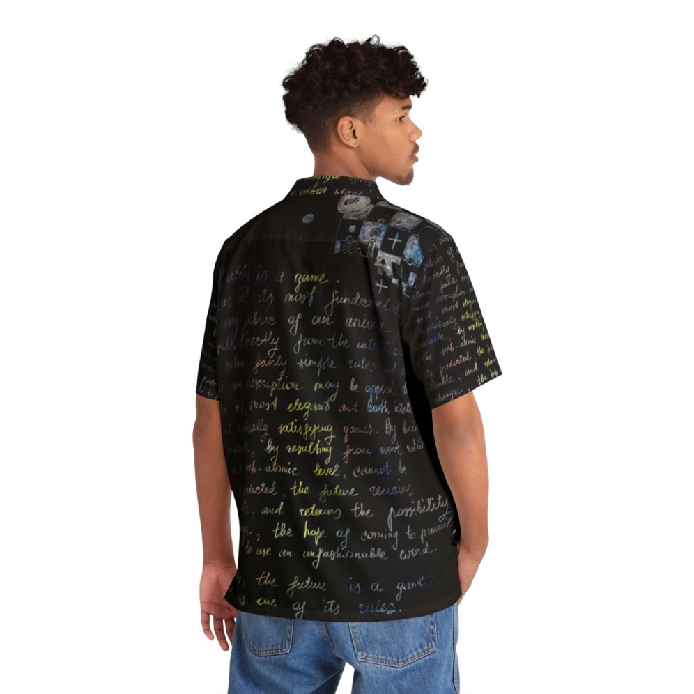 The Player of Games' sci-fi inspired Hawaiian shirt with chess board and handwritten design - People Back