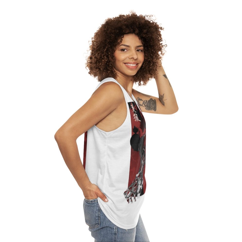 Sekiro Unisex Tank Top Featuring Wolf With Katana - women side