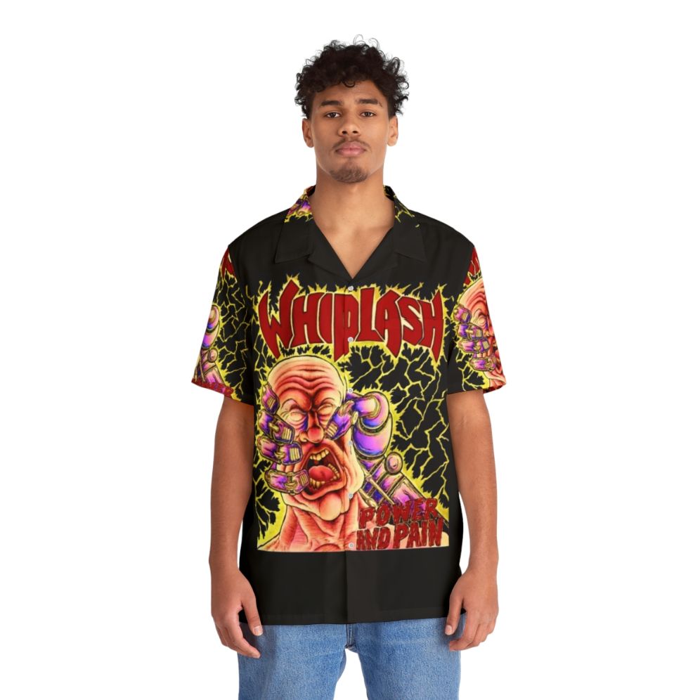 Whiplash-inspired Hawaiian shirt featuring drum and music motifs - People Front