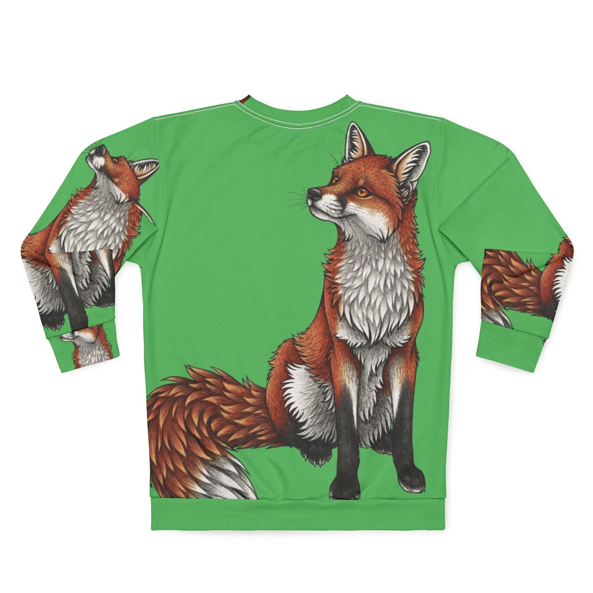 Cozy red fox sweatshirt with a cute animal design - Back