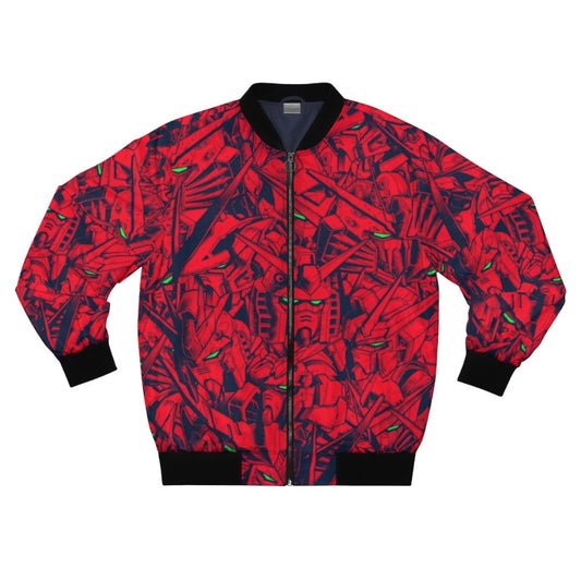 Gundam-inspired camo pattern bomber jacket