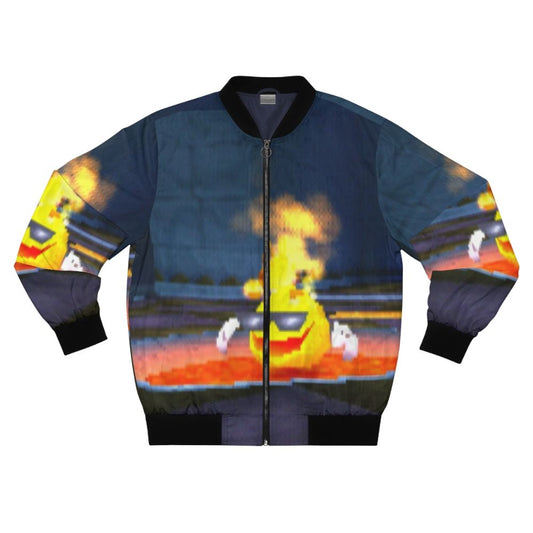 A cool and trendy bomber jacket featuring a humorous meme design.