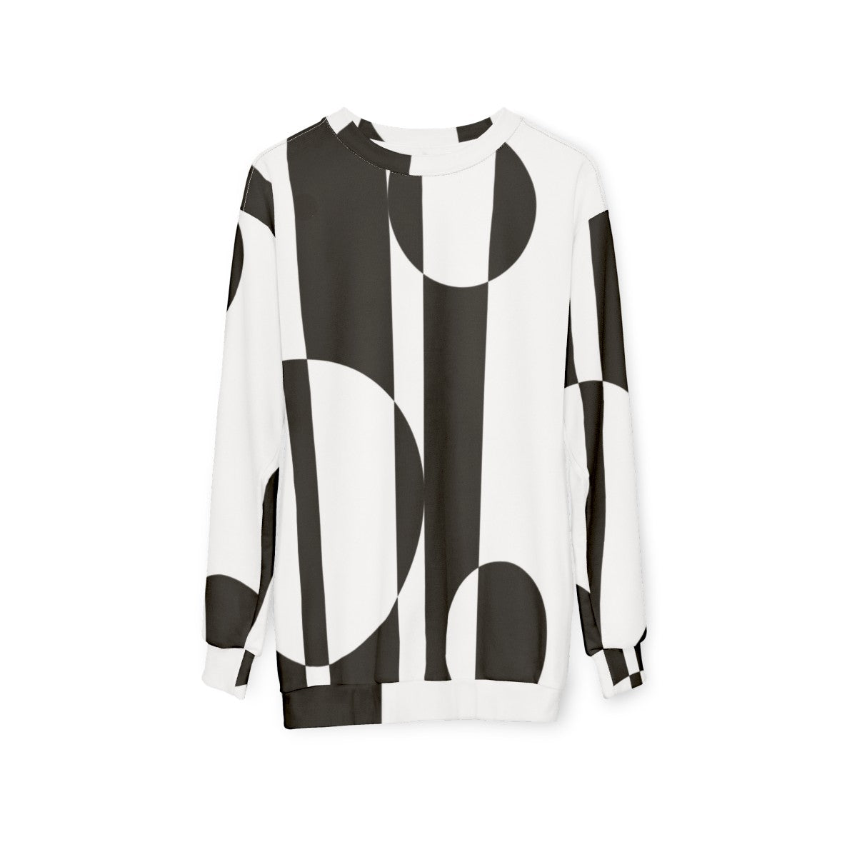 Retro 1960s black and white op art sweatshirt - hanging