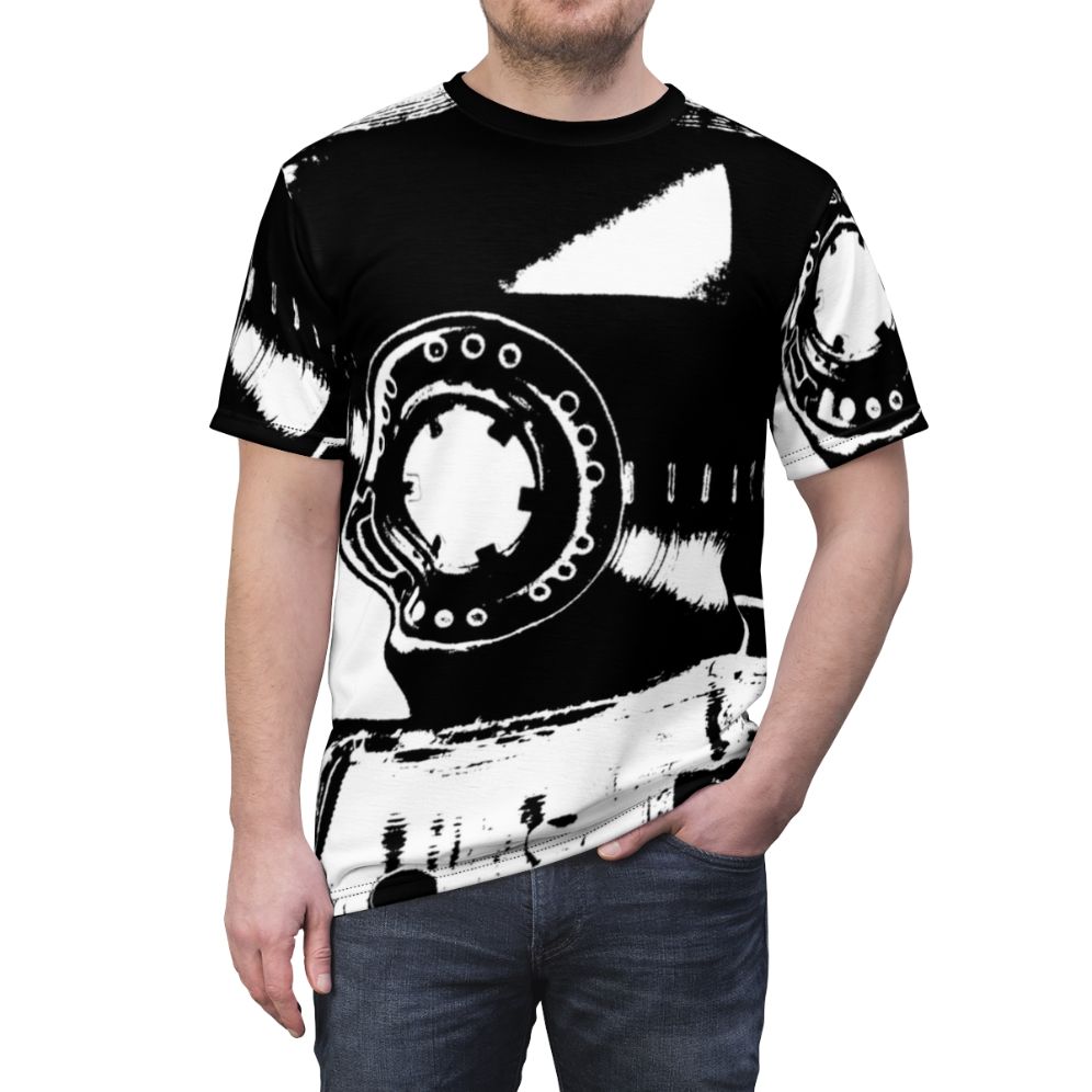 A retro-style t-shirt featuring a vintage cassette tape design, celebrating the classic 90s music era. - men front