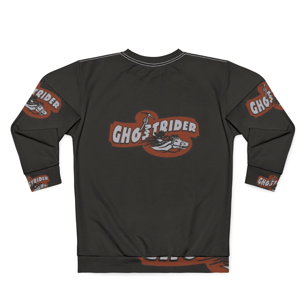 Ghostrider Sweatshirt featuring the iconic Ghostrider roller coaster at Knotts Berry Farm amusement park - Back