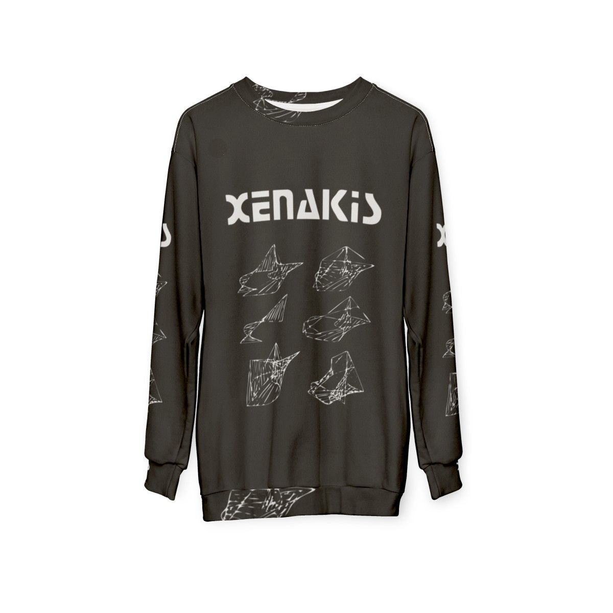 Iannis Xenakis Architecture Graphic Design Sweatshirt - hanging