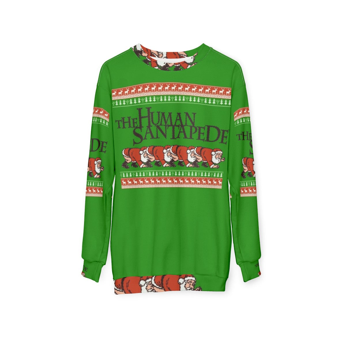 "Human Centipede" inspired Christmas sweater design - hanging