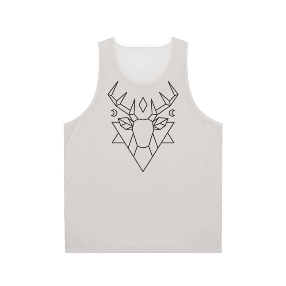 Mystic deer unisex tank top with geometric design