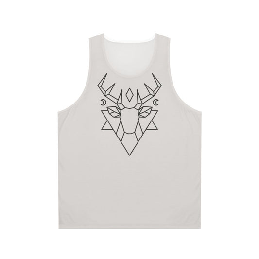 Mystic deer unisex tank top with geometric design