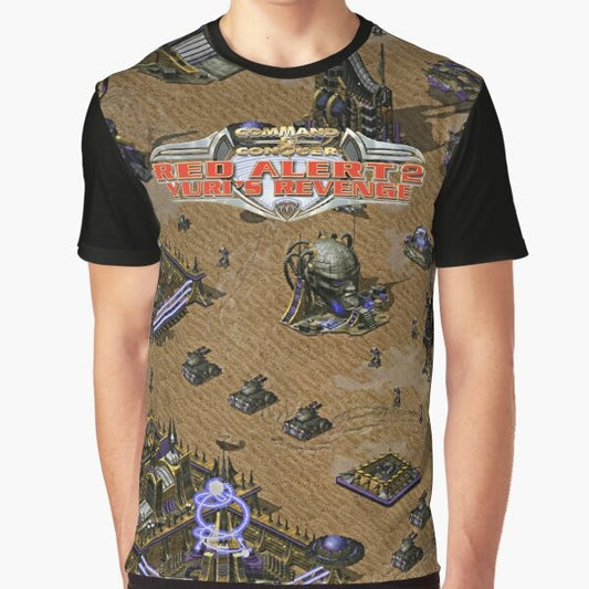 Command and Conquer Red Alert 2 gaming graphic t-shirt with Yuri edition RUSH design