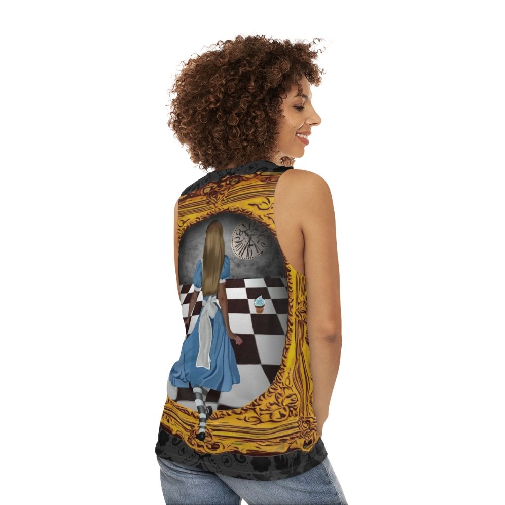 Unisex "Through The Looking Glass" Alice in Wonderland Fantasy Tank Top - women back