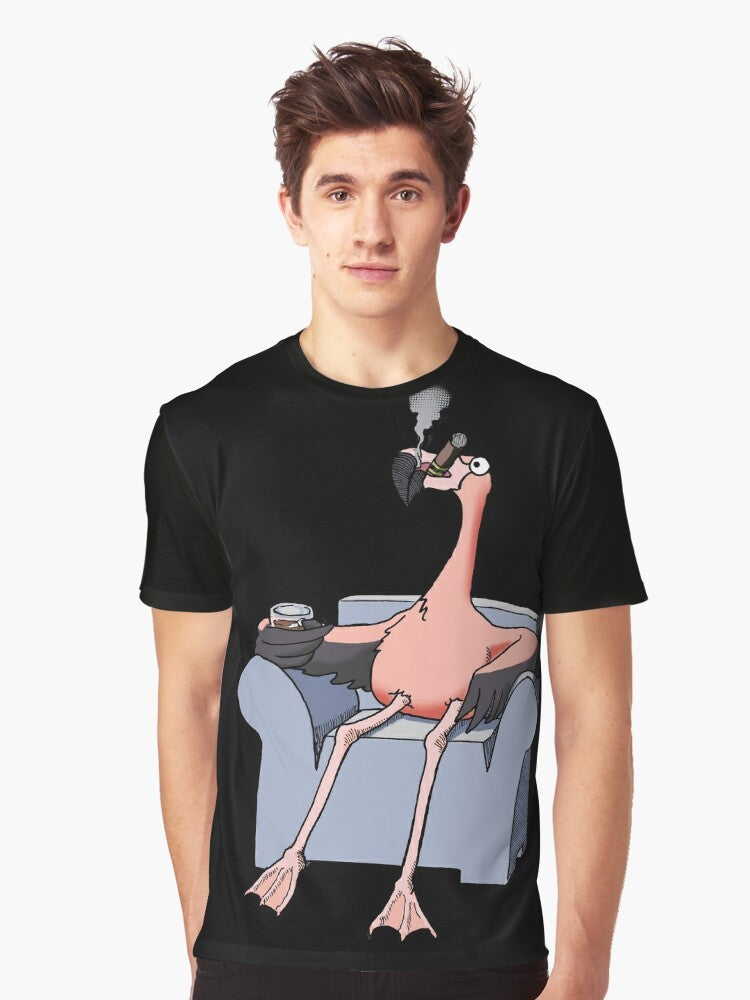 Denny Crane's Flamingo Graphic T-Shirt from the TV show Boston Legal - Men