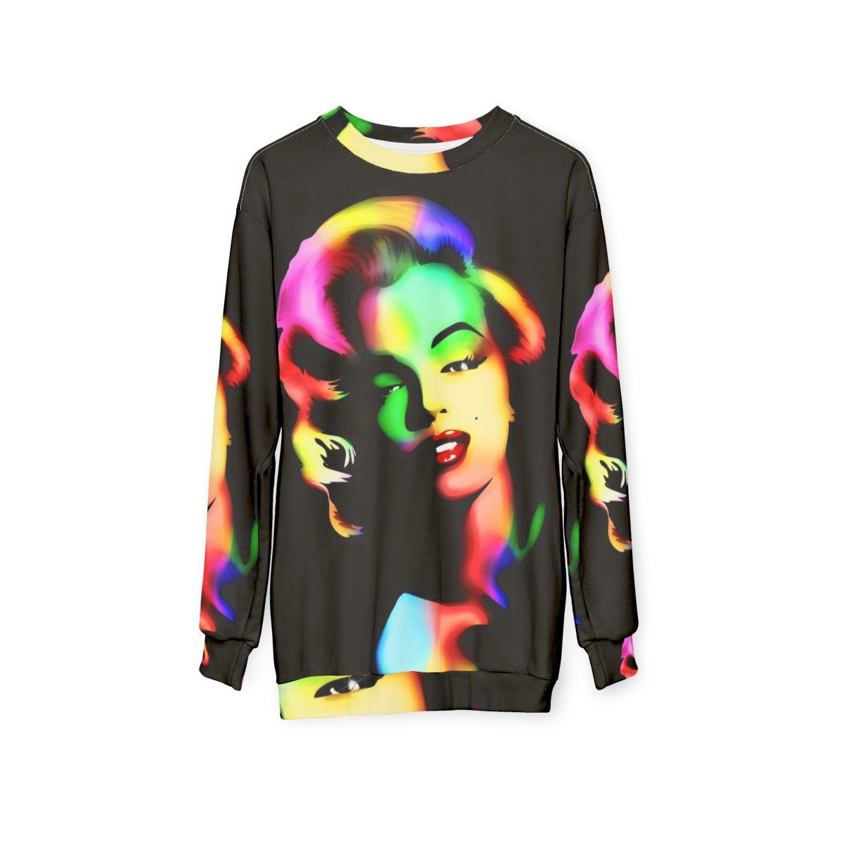 Marilyn Monroe in rainbow pop art design sweatshirt - hanging