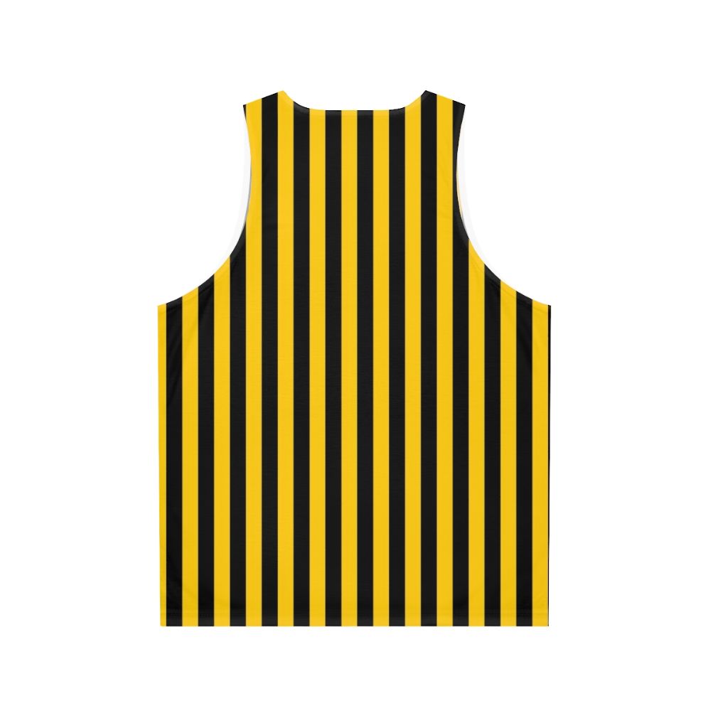 Yellow and Black Striped Pattern Unisex Tank Top - Back