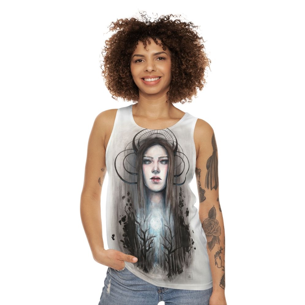 Artemis Acrylic and Ink Painting Unisex Tank Top - women