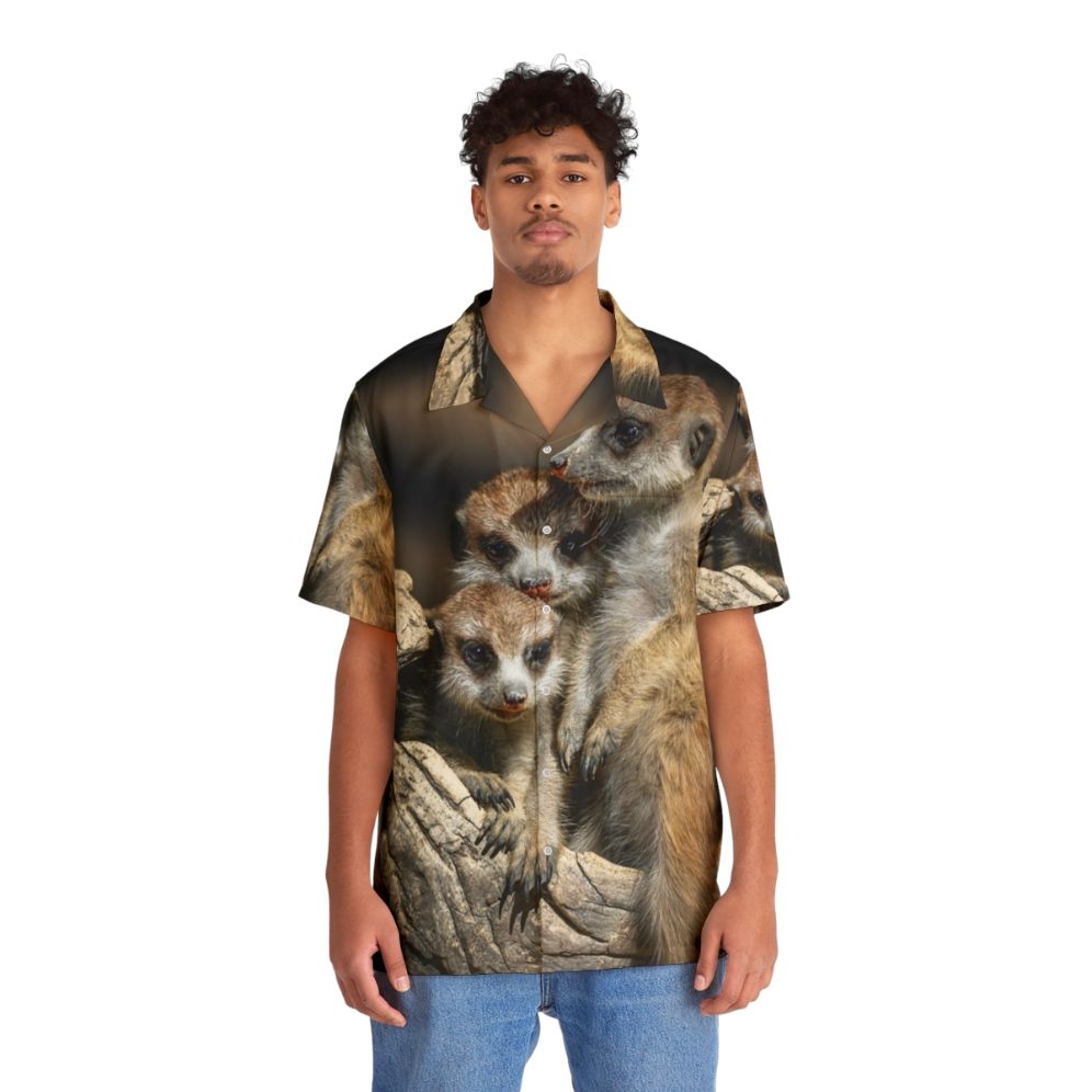 Meerkat Manor Hawaiian Shirt with Meerkats and Safari Themes - People Front