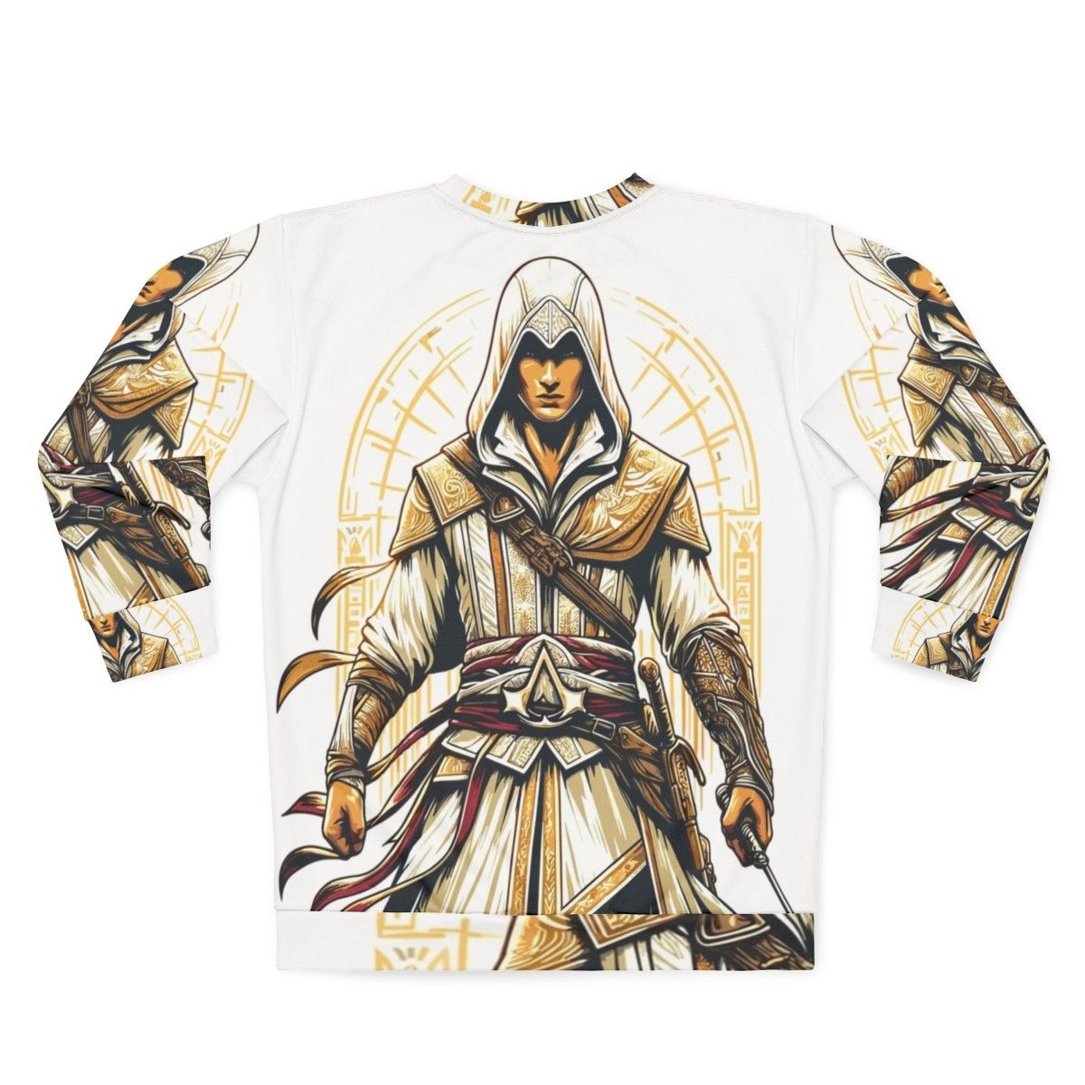 Assassins Creed Sweatshirt with Assassin In Action and Bright Colors - Back