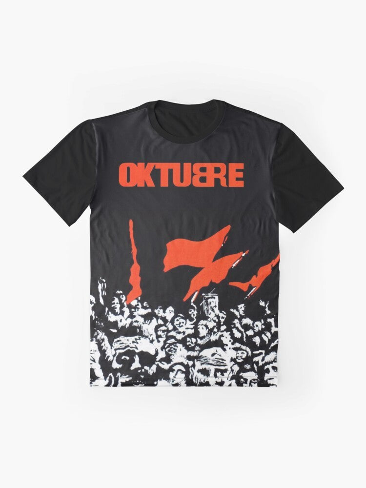 Oktubre Graphic T-Shirt featuring music icons from Argentina - Flat lay