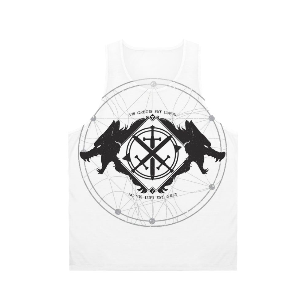 Unisex Tank Top with Minimalist Wolf Design for Destiny Fans