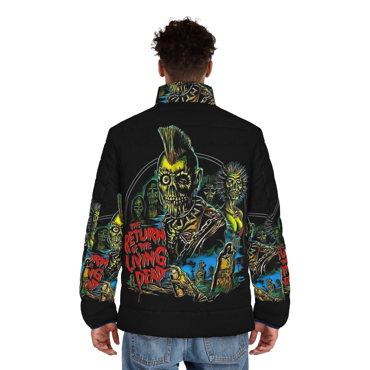 Tarman puffer jacket with horror movie poster art from Return of the Living Dead - men back