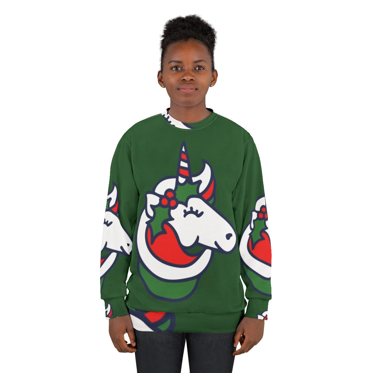 Christmas Unicorn Sweatshirt - Festive Clothing with Magical Animals - women