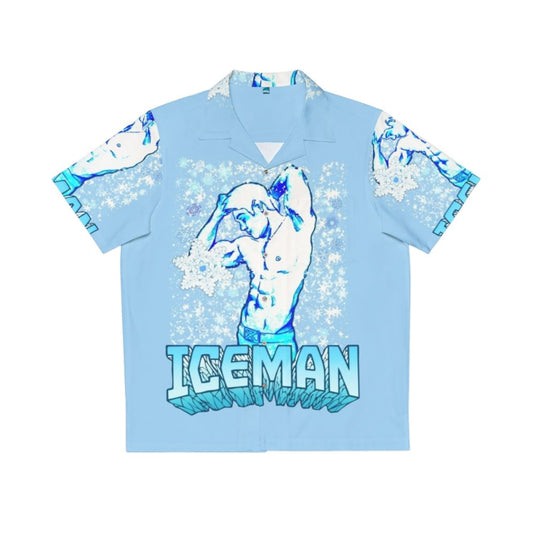 Iceman Hawaiian Shirt with Snowflake and Ice Motif