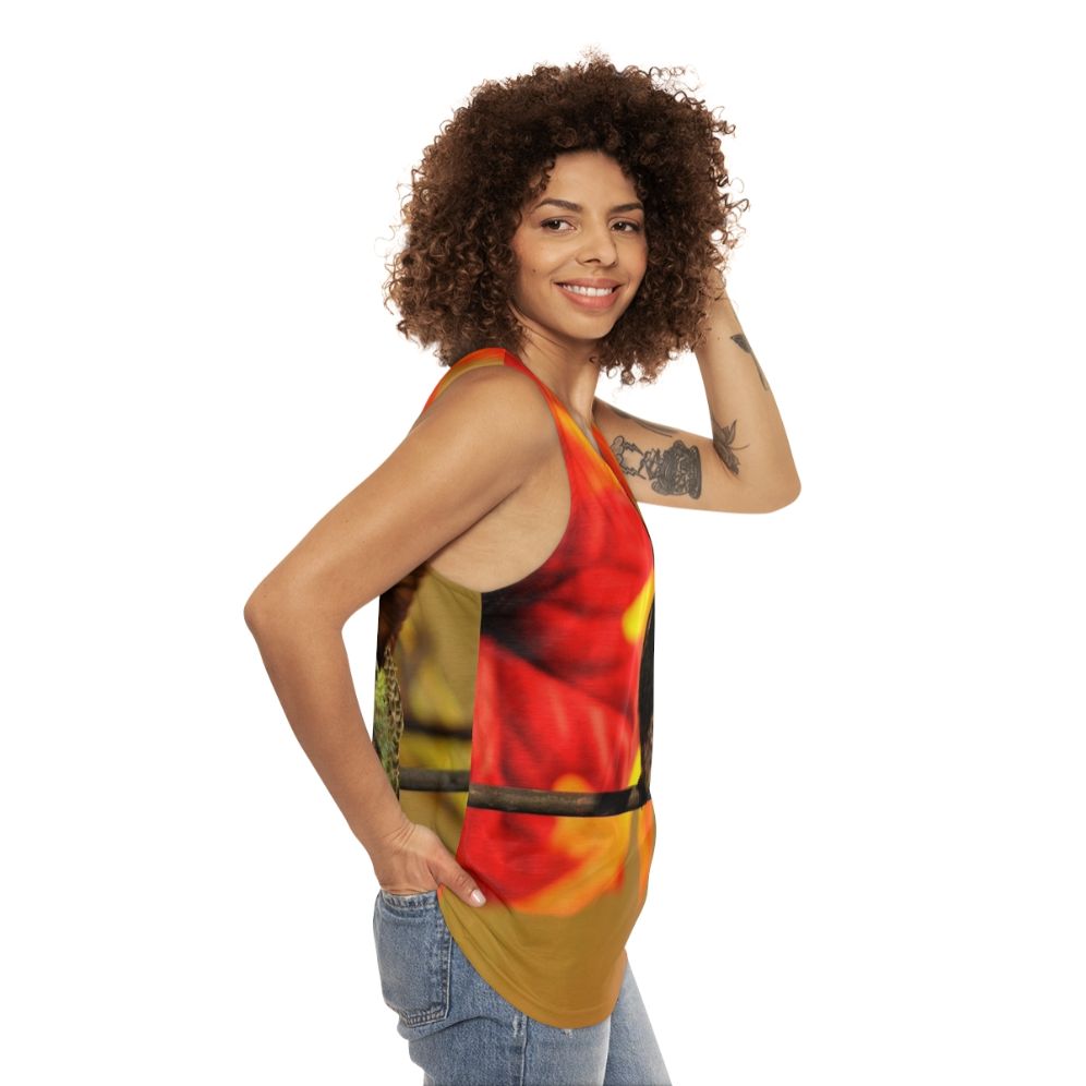 Autumn Hummingbird Unisex Tank Top - women side