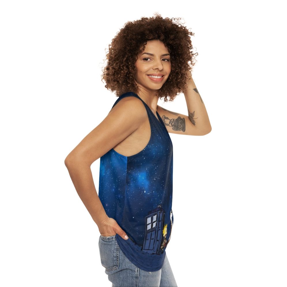 Calvin and Hobbes Unisex Tank Top - women side