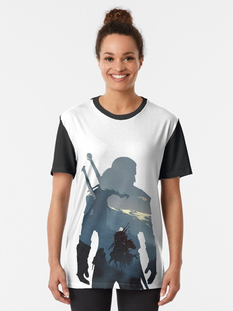 Witcher: The Wild Hunt Graphic T-Shirt featuring characters from the popular video game and Netflix series - Women