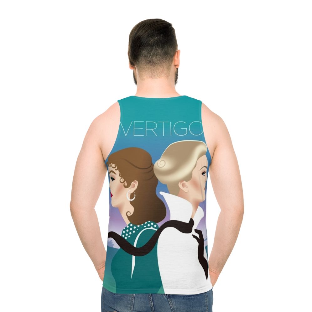 Vertigo Unisex Classic Movie Tank Top featuring Alfred Hitchcock's masterpiece - men back