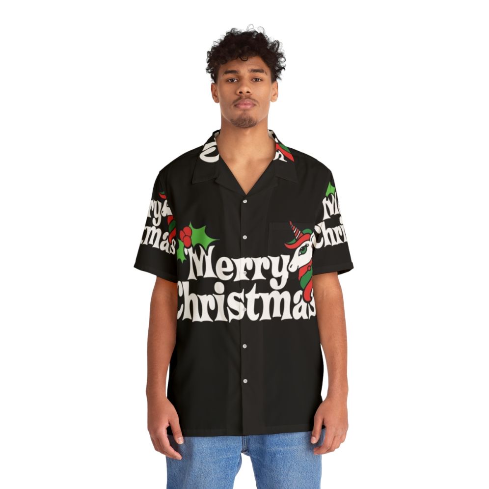 Merry Christmas Unicorn Hawaiian Shirt - People Front