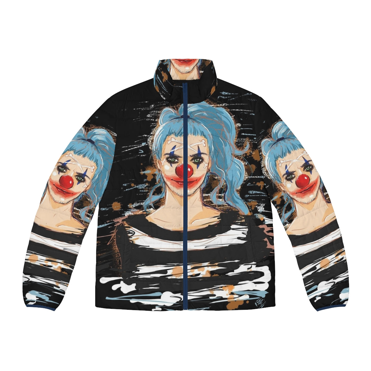 Impel Down Puffer Jacket featuring Buggy the Clown from One Piece anime