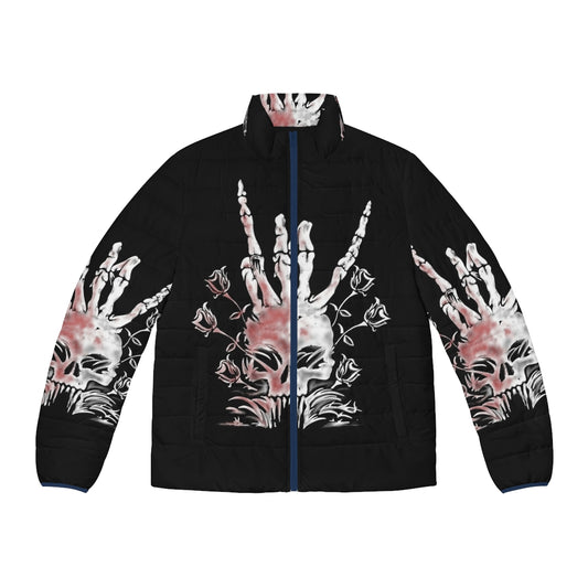 Dead Island 2 Puffer Jacket featuring a skull and zombie-inspired design