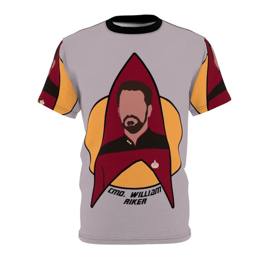 Intergalactic Commander Riker Inspired T-shirt with star trek and the next generation imagery