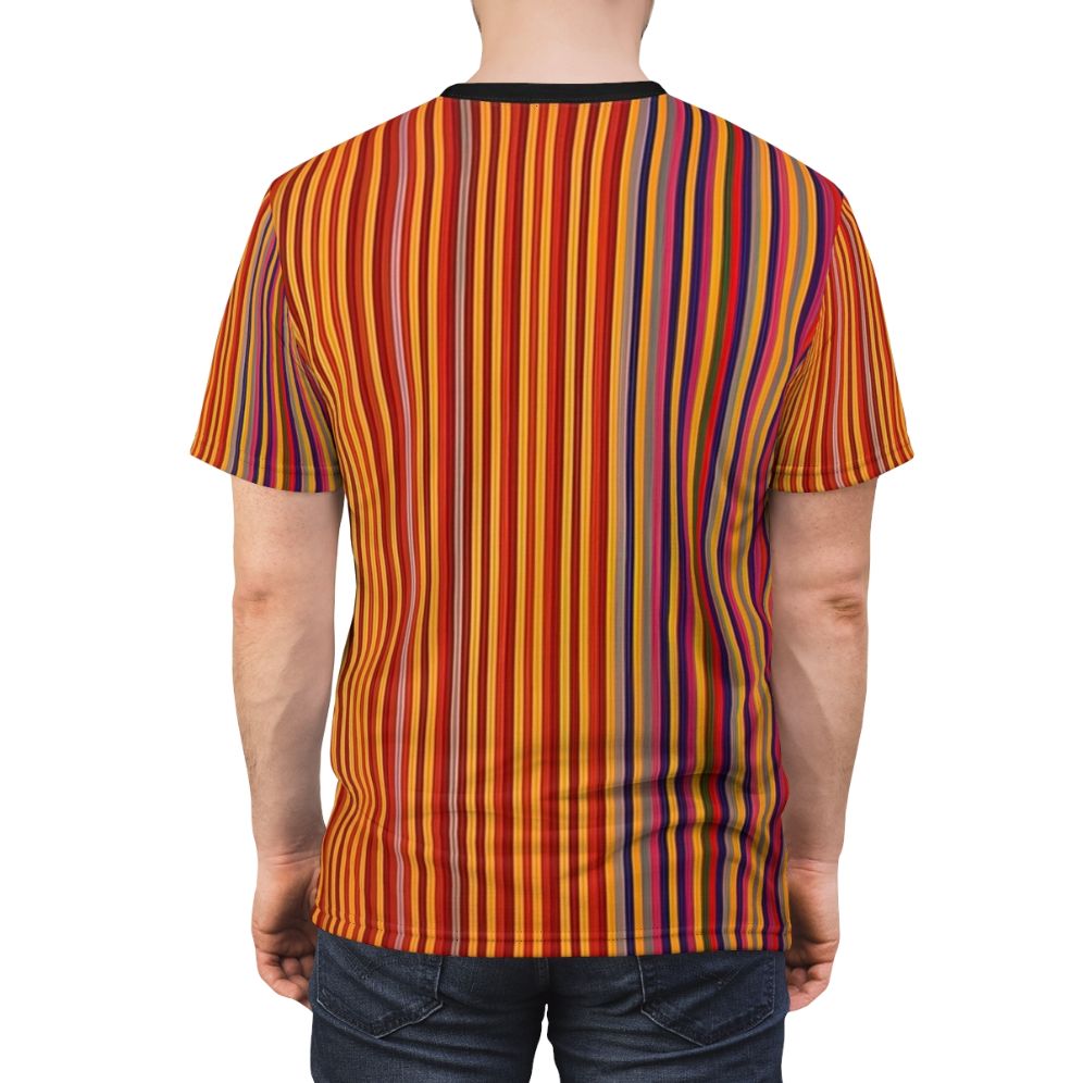 Vibrant abstract art-inspired t-shirt featuring the signature style of renowned painter Gene Davis - men back